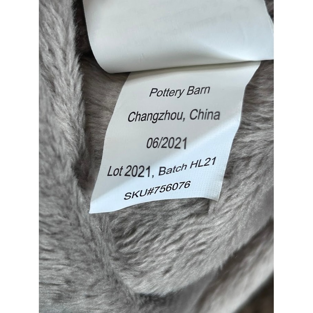 Pottery‎ Barn Hooded Faux Fur Trim Plush Robe Spa Bath Lounge Small - Picture 11 of 12